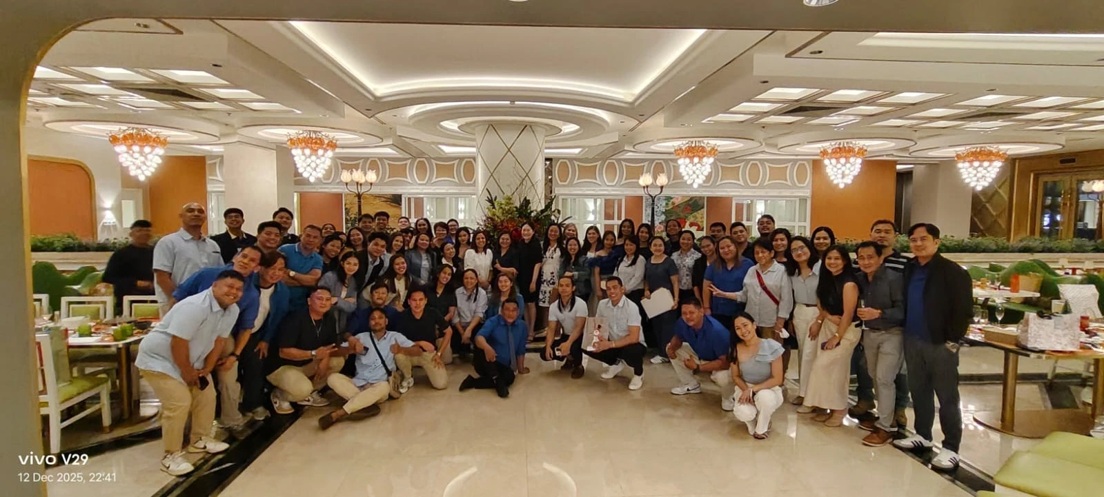 Airtropolis Consolidator Phils., Inc. employees celebrating the 2025 Christmas Party at Okada Manila